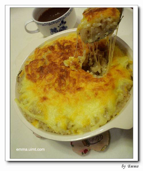 焗烤培根蛤蠣燉飯