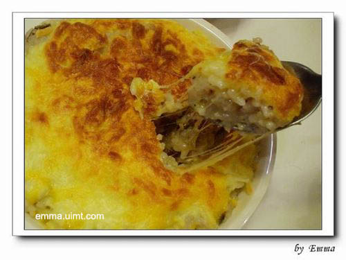 焗烤培根蛤蠣燉飯